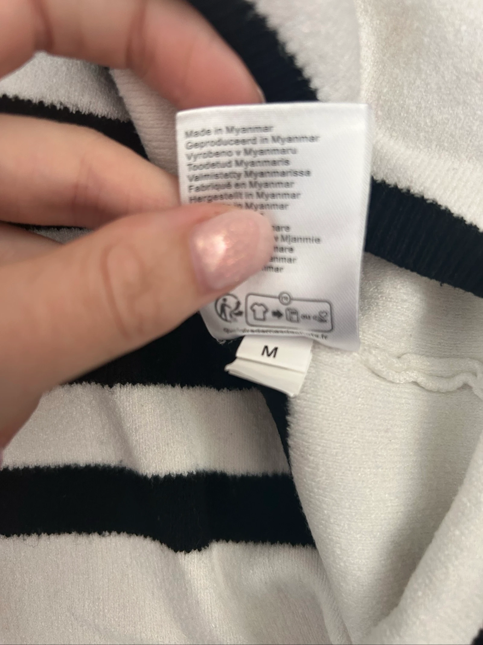 MS Mode Striped Sweater Black White Breton Stripe – Size M – photo 4